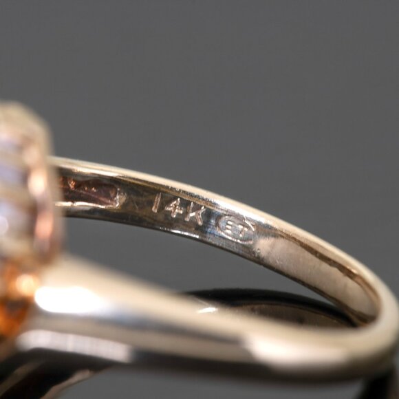 14kt Yellow Gold Natural Sapphire and Real Diamonds Ring, Size 5.25, 3.8 grams - Picture 3 of 6